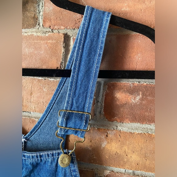 VINTAGE BIG SMITH denim overalls straight leg dark jean cotton size XS/small - Picture 5 of 8